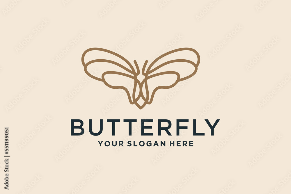 Luxury butterfly line logo design Luxury butterfly line logo design