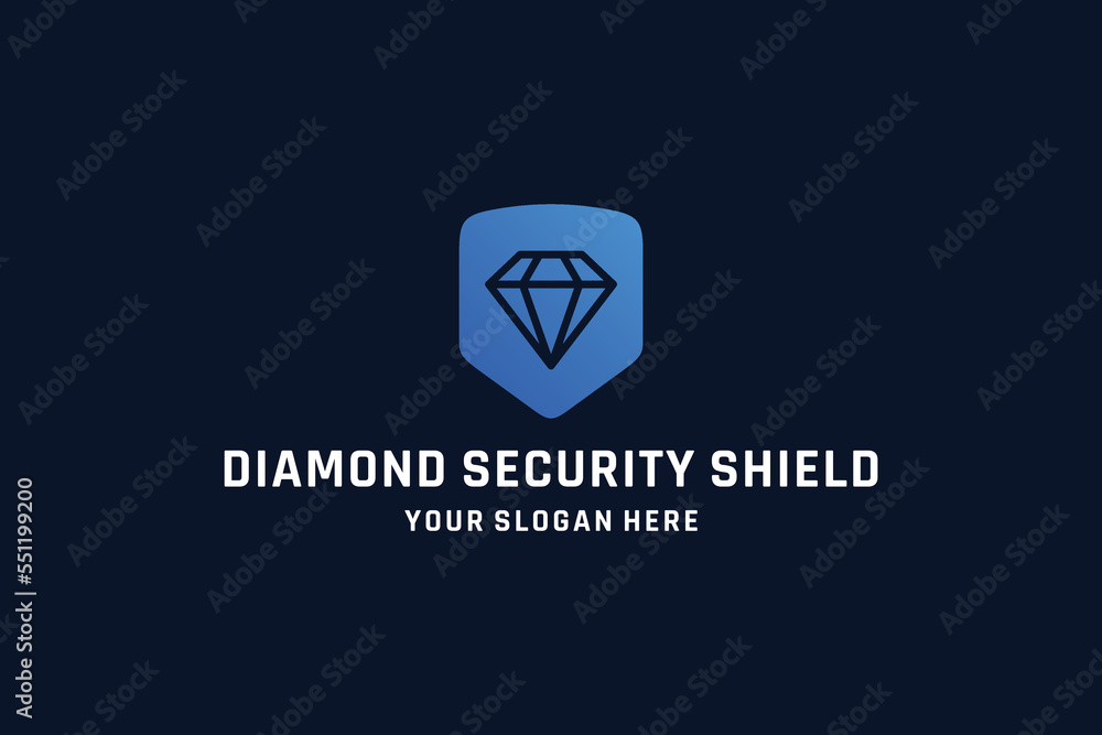 Diamond security shield logo design Diamond security shield logo design