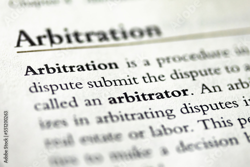 Принти на полотні arbitration and arbitrator written in business law and ethics book