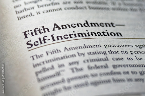 fifth amendment self-incrimination written in business law and ethics book