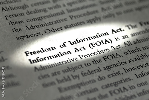 Freedom of information act information act FOIA in business law book