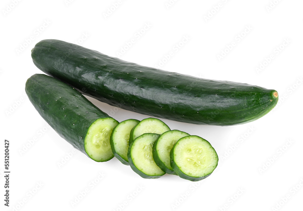 Japanese cucumber isolated on white background Japanese cucumber isolated on white background