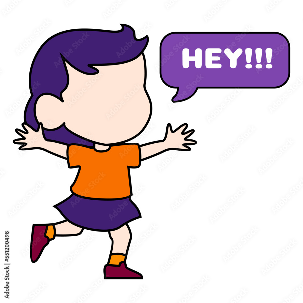 vector illustration of a girl saying hello that can be used for templates vector illustration of a girl saying hello that can be used for templates