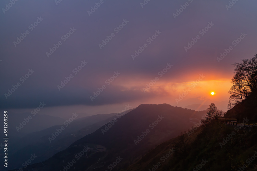 Sunset landscape of Nantou