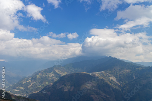 High angle view of country side landscape of Nantou