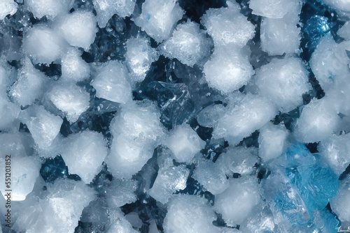 Close-up of frozen water on the rocks