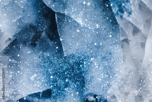 Macro shot of ice on the window