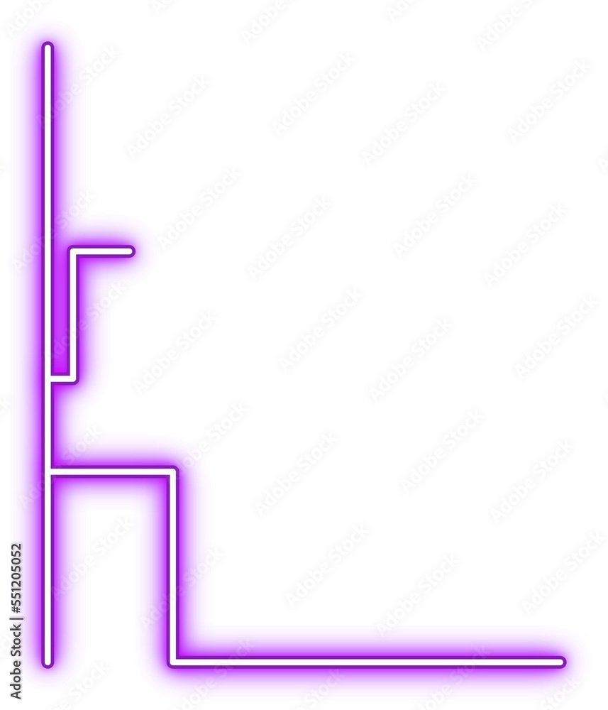 Purple Neon Corner Line Illustration