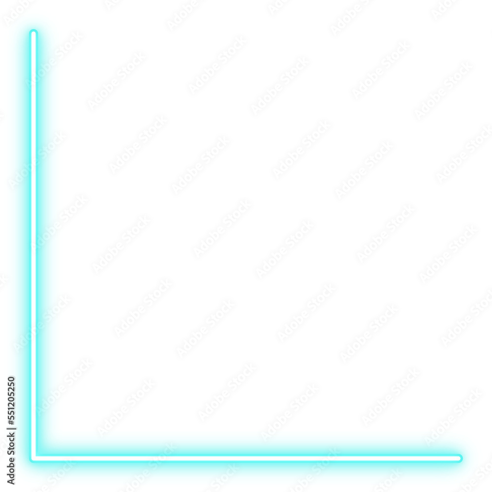 Light Blue Neon Corner Line Illustration Light Blue Neon Corner Line Illustration