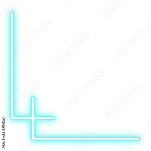 Light Blue Neon Corner Line Illustration
