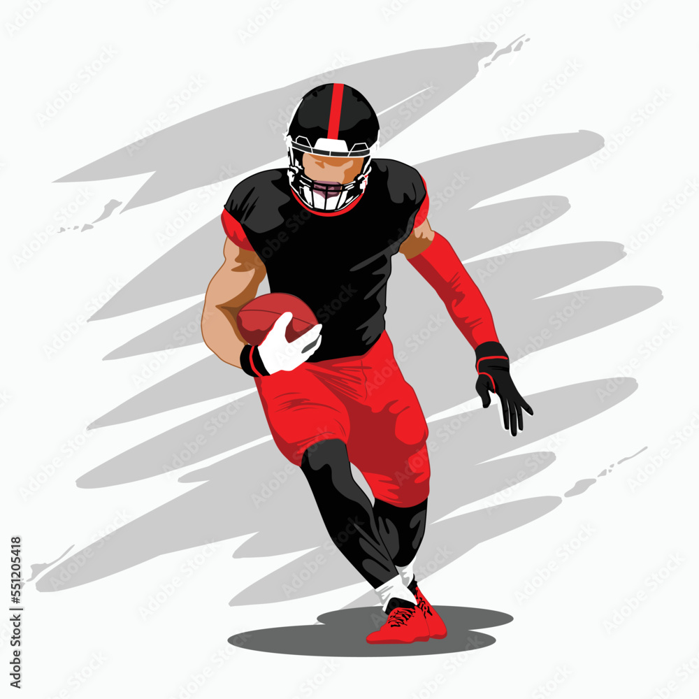 Fototapeta premium Rugby athletes run fast towards the opponent's goal