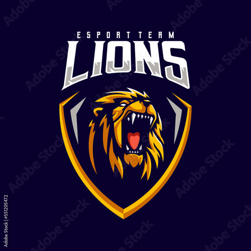Angry lion esport gaming logo