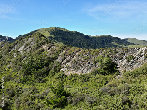 Sunny landscape of the Hehuanshan mountain