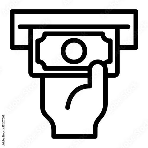 money withdrawal line icon