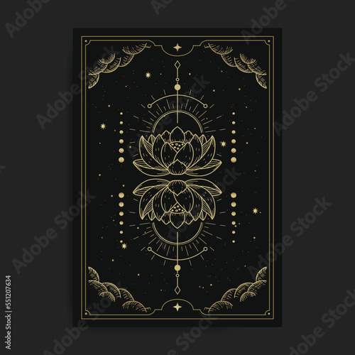 Geometry lotus gold color illustration