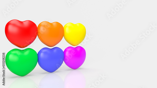 heart multi color for lgbtq concept 3d rendering © niphon