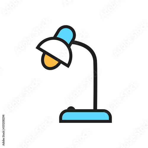 study lamp , color, icon, design, flat, style, trendy, collection, template