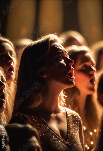 Photographie Digital illustration, Choir, singing group, feeling soul together emotion