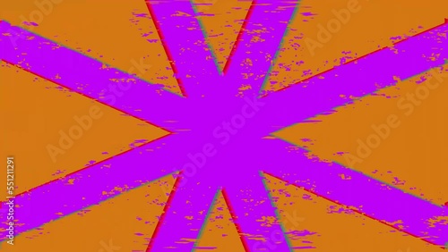 rotating cross animation with retro and abstract glitch effect