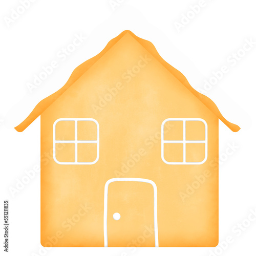 Gingerbread house with icing illustration