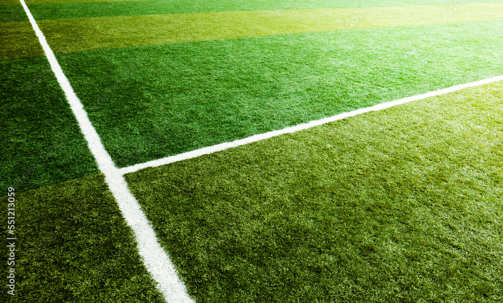 Obraz premium Soccer field and white lines