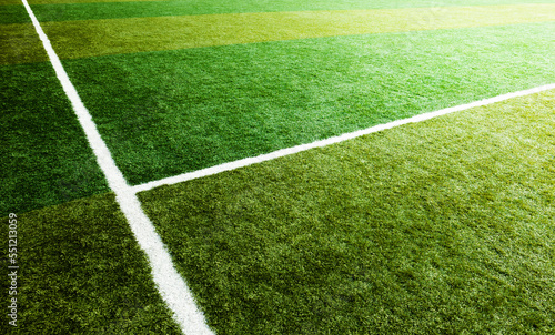 Soccer field and white lines