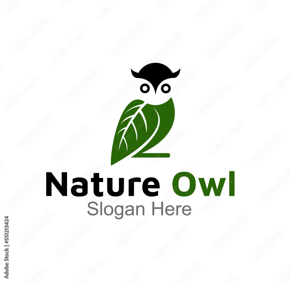 Fototapeta premium nature owl logo design concept