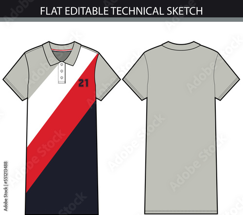 Vector illustration file of women's polo dress. 