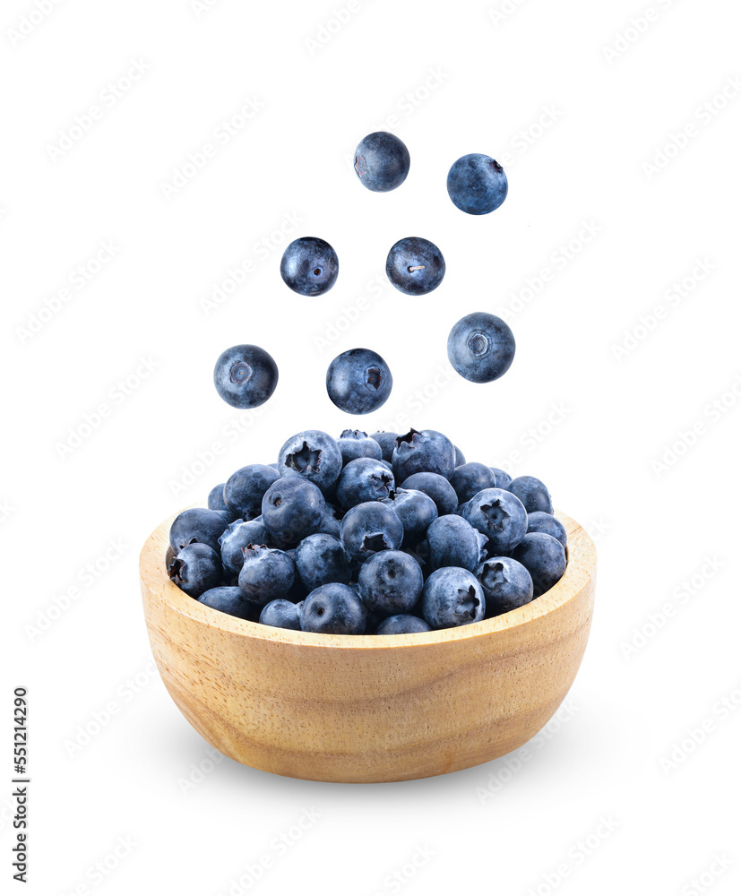 Blueberries in wood bowl isolated on transparent png Blueberries in wood bowl isolated on transparent png
