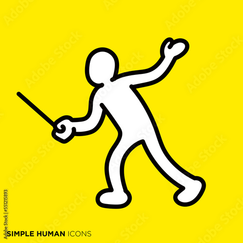 シンプルな人間のアイコンシリーズ　「解説する人」