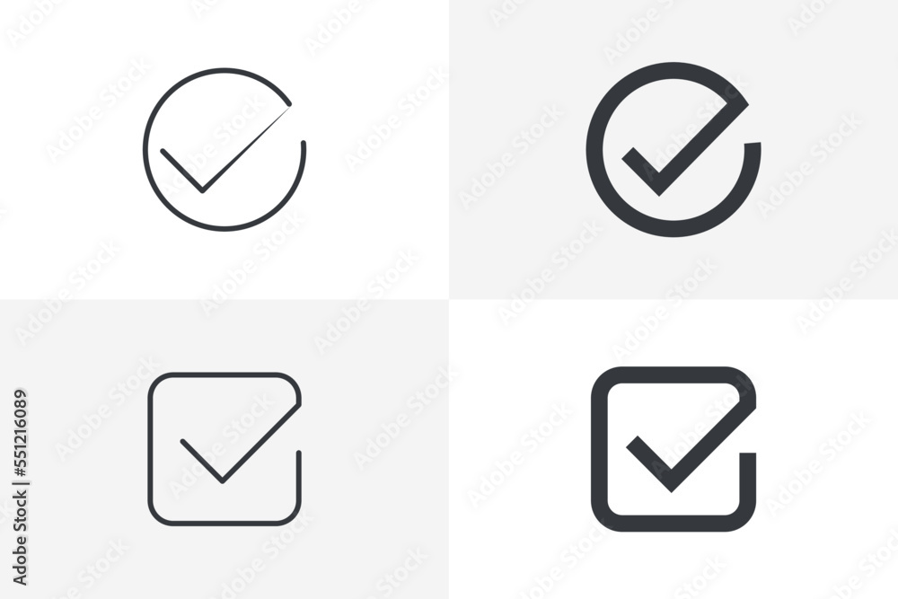 Checkmark icon set vector. Check icon bundle isolated on white background Checkmark icon set vector. Check icon bundle isolated on white background