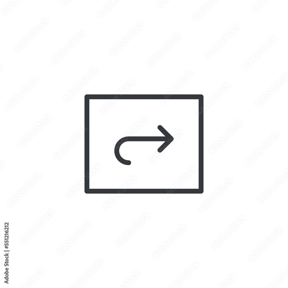 Right key icon vector. Right Arrow icon vector isolated on white background Right key icon vector. Right Arrow icon vector isolated on white background