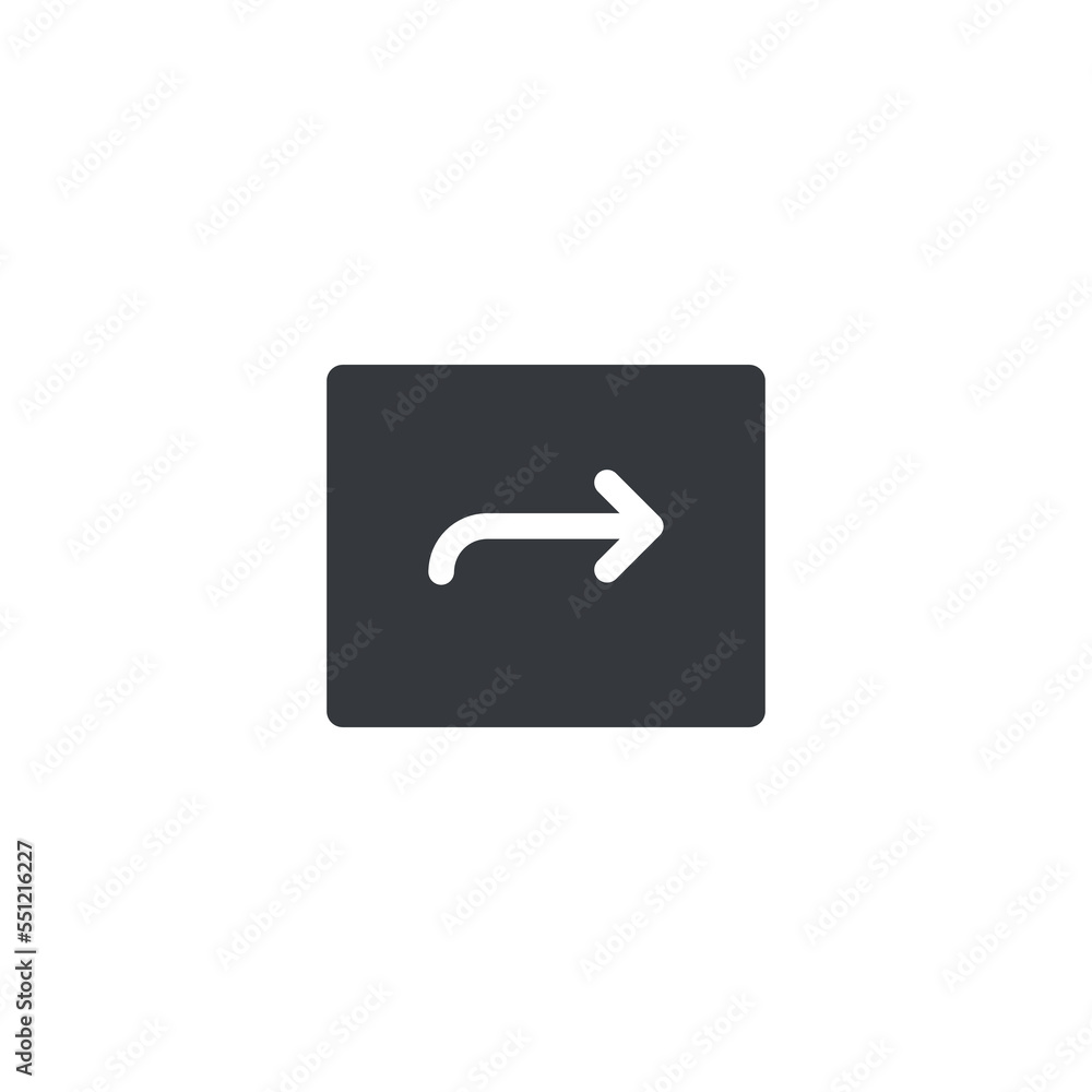 Right key icon vector. Right Arrow icon vector isolated on white background Right key icon vector. Right Arrow icon vector isolated on white background
