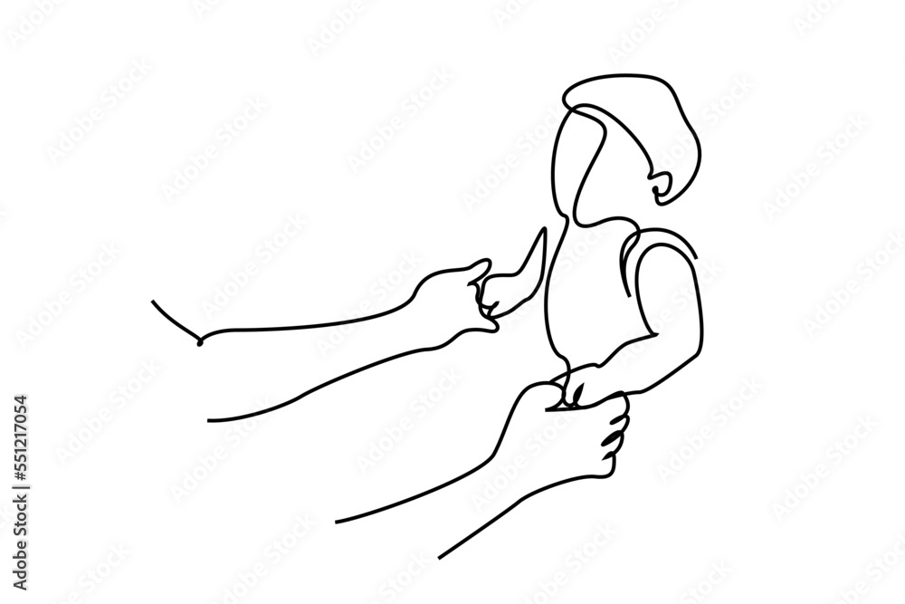 little boy primary school girl teacher together education teaching lesson classroom learning concept one line drawing design little boy primary school girl teacher together education teaching lesson classroom learning concept one line drawing design