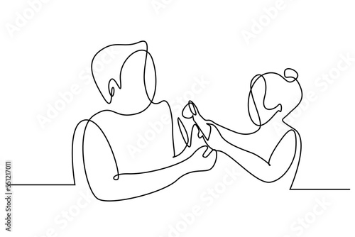 little boy primary school girl teacher together education teaching lesson classroom learning concept one line drawing design