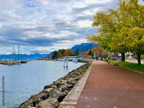 Lakeside of Lake Geneva in Evian, France