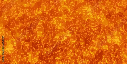 Vector lava realistic texture. 3d volcanic magma illustration. Golden sun structure, top view banner. Hot surface background. Fire wavy horizontal wallpaper. Gold, cooper, bronze metal pattern
