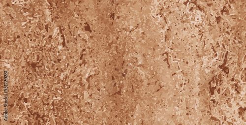 Vector rough brown stone wall texture. Dirty realistic planet ground. Saturn dust illustration. Stucco old cracked pattern. Desert sand background. Antique horizontal wallpaper. Bread close up toast