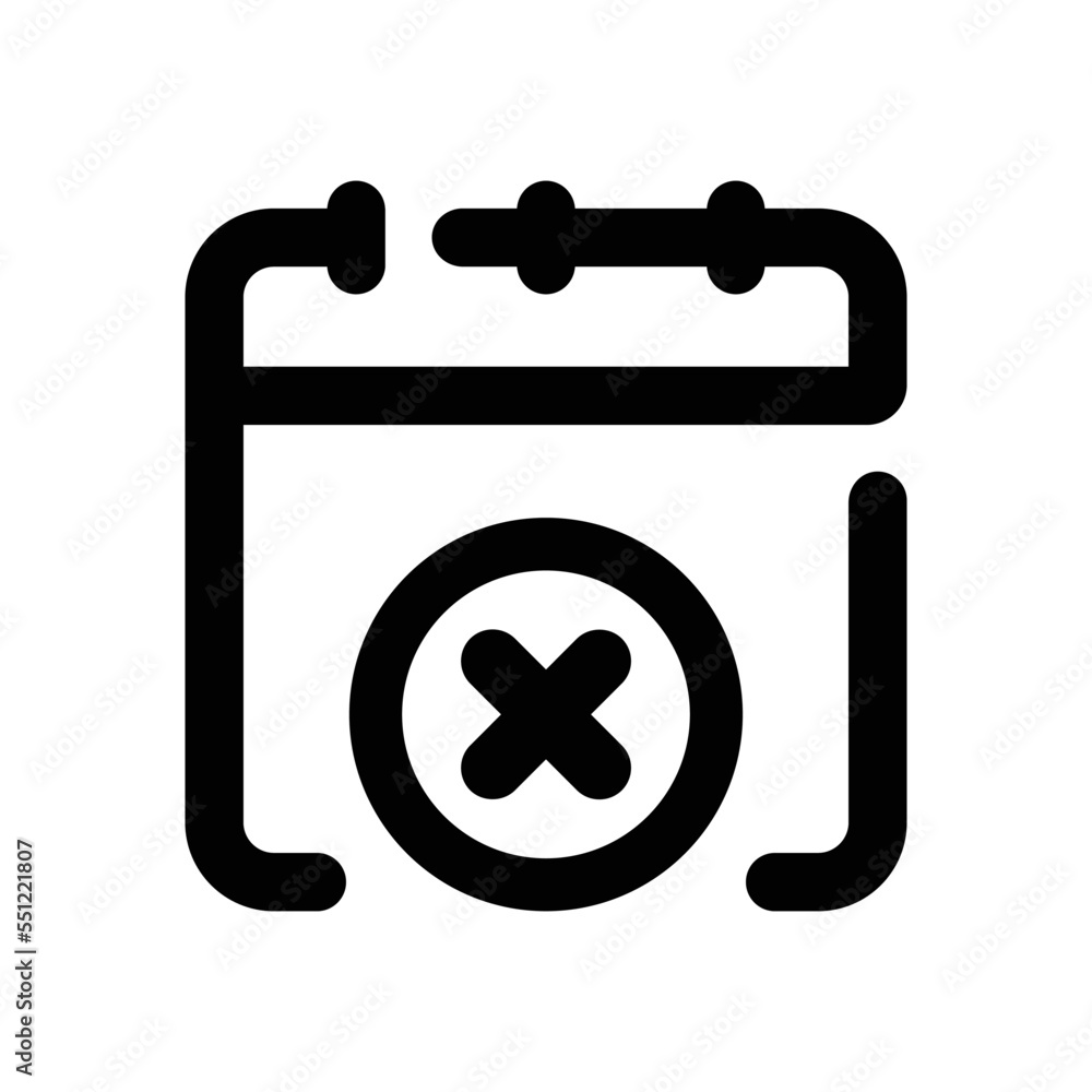 Cancel Calendar icon - vector illustration . Cancel, Calendar, Schedule, Date, Time, Day, Month, Event, appointment, line, outline, icons . Cancel Calendar icon - vector illustration . Cancel, Calendar, Schedule, Date, Time, Day, Month, Event, appointment, line, outline, icons .