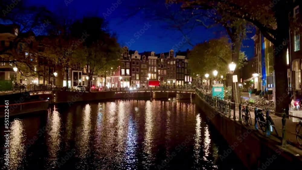 Amsterdam red lights streets night in Europe Amsterdam red lights streets night in Europe