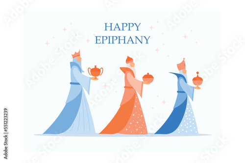 Tableau sur toile Happy epiphany day design, religion christianity god faith spirituality belief a