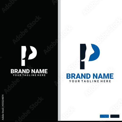 initials p podiatry logo simple