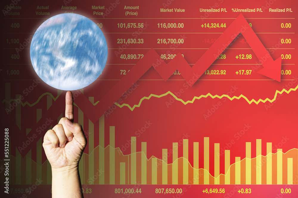 Global business index down by manipulation data control imply by finger ...
