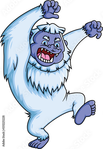 The strong bigfoot very angry and scream