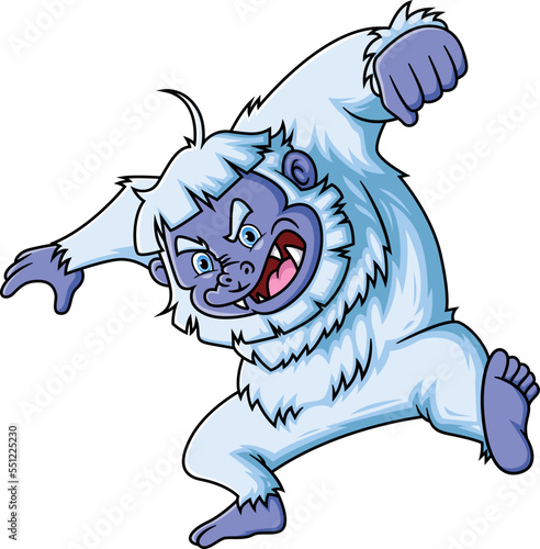 The bigfoot very angry and jumping