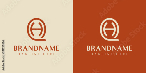 Letter QH or HQ Oval Logo, suitable for any business with QH or HQ initials.