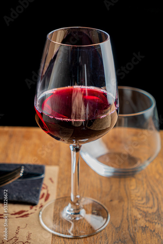 red wine on the table