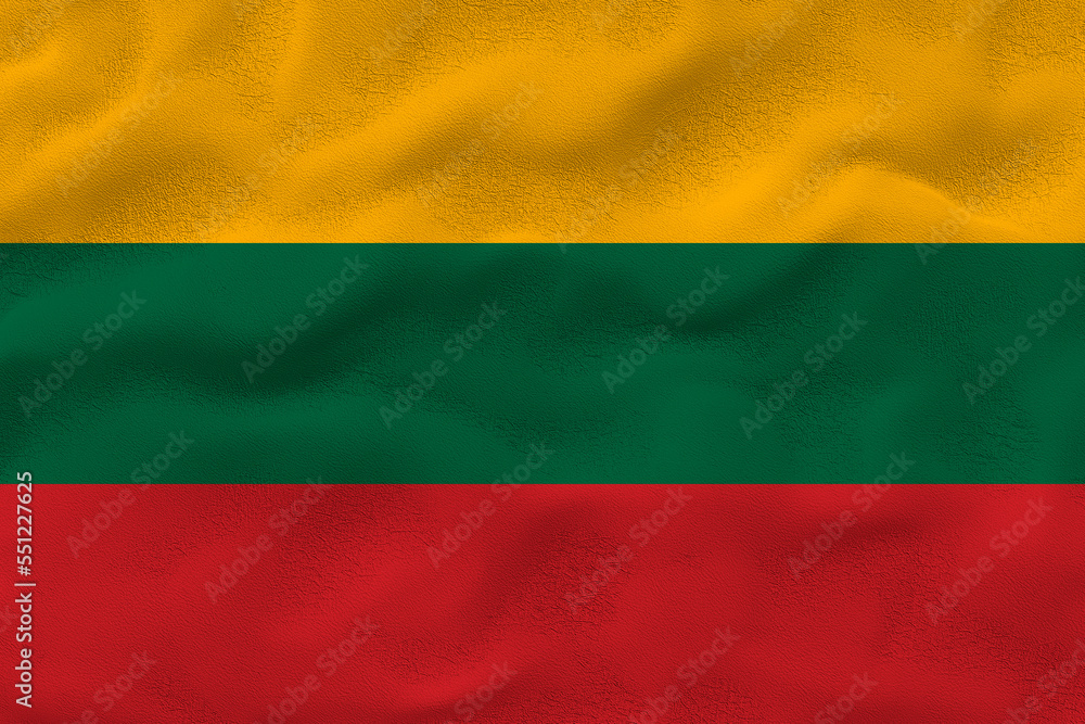 Naklejka premium National flag of Lithuania. Background with flag of Lithuania.