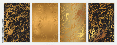 Elegant Luxurious Marble Background Set with Gold and Black Color and Luxury Texture