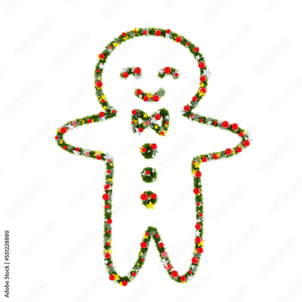 Beautiful Christmas Wreath gingerbread with red orbs and snowflakes and shiny stars on transparent background (RGBA 3D Rendering PNG) Beautiful Christmas Wreath gingerbread with red orbs and snowflakes and shiny stars on transparent background (RGBA 3D Rendering PNG)